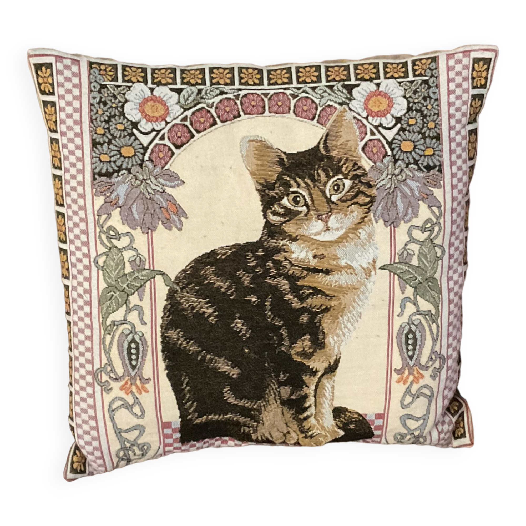 Cushion tapestry cat
