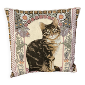 Coussin tapisserie chat