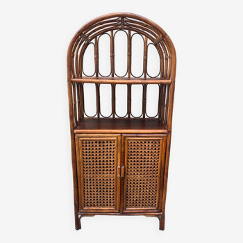 Vintage rattan shelf unit from the 70s