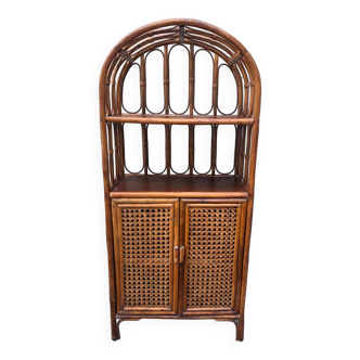 Vintage rattan shelf unit from the 70s