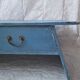 Rectangular blue patinated coffee table