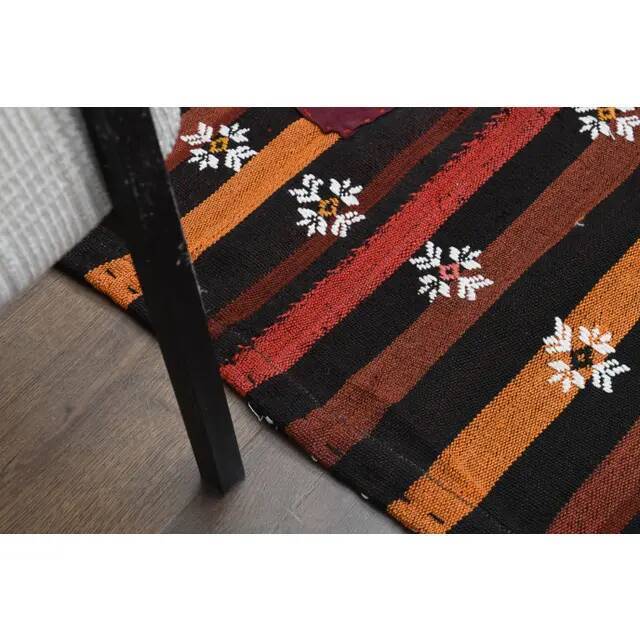 Vintage Turkish Oushak Handmade Wool & Cotton Brown Rug 169x238
