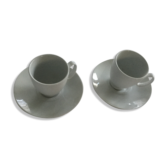 Duo of 2 porcelain cups Guy Degrenne