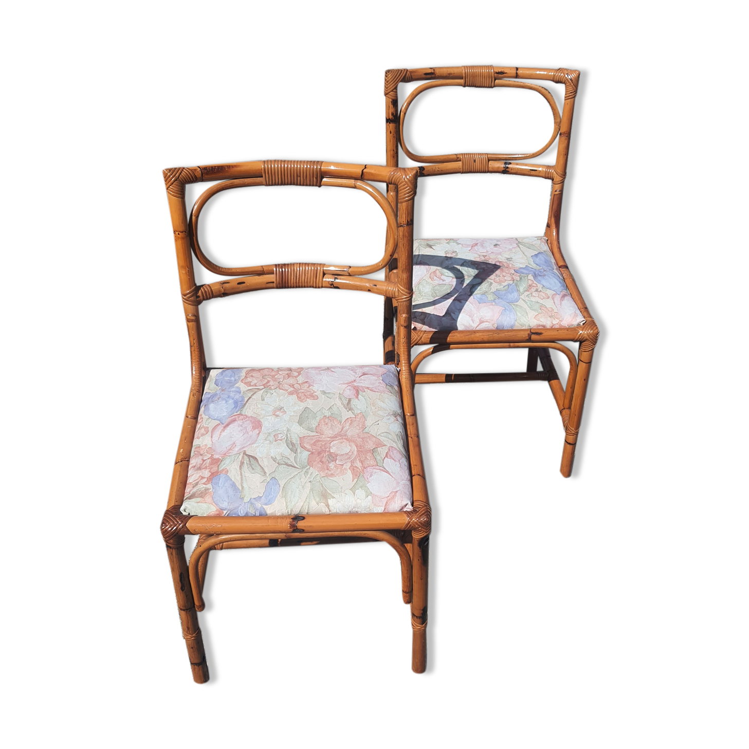 Two rattan chairs