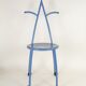Postmodern memphis style blue enamel pointed chair