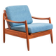 Fauteuil Teak années 60 Bleu