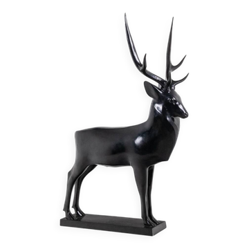 François Pompon. Cerf, sculpture en bronze grandeur nature. Tirage 2006