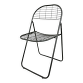Niels Gammelgaard for Ikea grey wire metal folding chair, 1970s