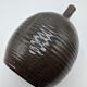 wide ceramic vase with fine brown collar - H: 23cm