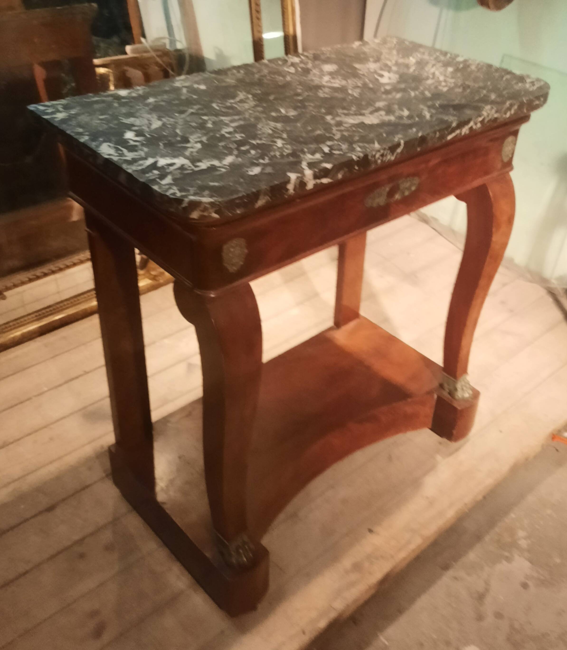 Restoration period console in mahogany