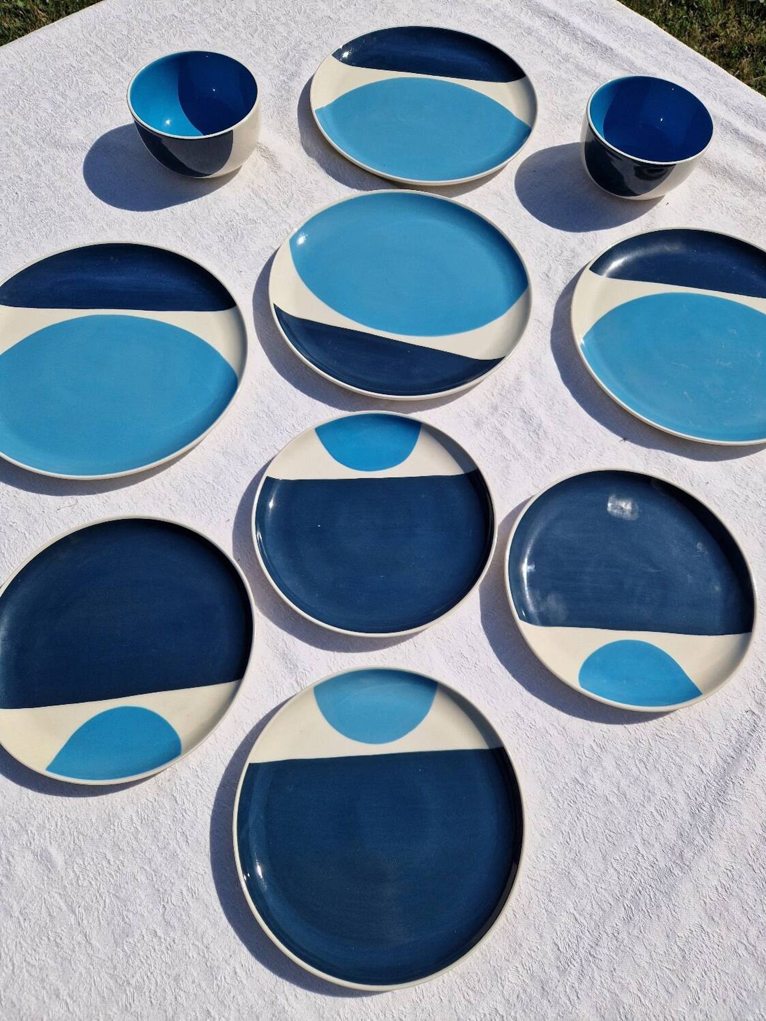Set of 8 Plates and 2 Bowls Julie Goodwin Habitat Longitude Blue Stoneware Style