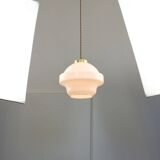 Mid-Century Italian Opaline and Brass Pendant Lamp