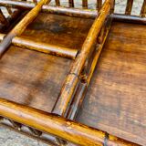 Serving tray in rattan and bamboo