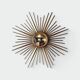 Golden Metal Sun Mirror with Convex Mirror by Chaty Vallauris. French Work