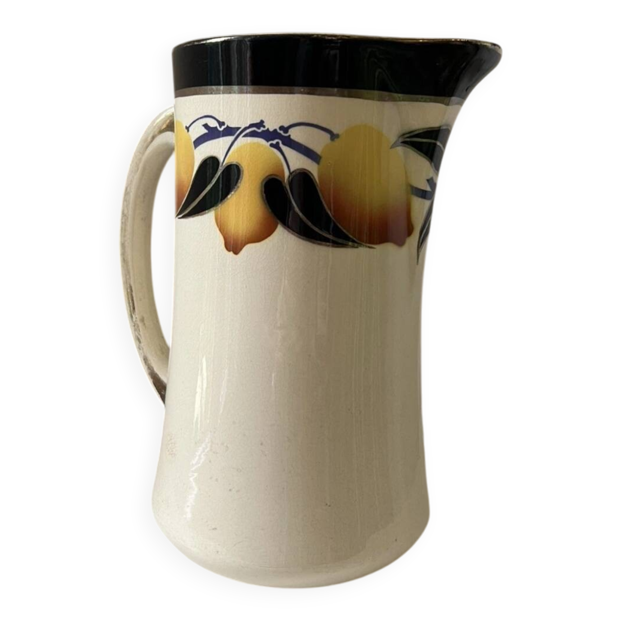 Pichet, broc décor citron Moulins des loups 1950