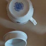 Coffee set in earthenware of Saint Amand décor Touraine eight cups