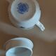 Coffee set in earthenware of Saint Amand décor Touraine eight cups
