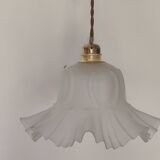Pendant light with old glass tulip