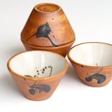 Set of 4 ceramic bowls of dove pottery