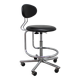 Adjustable chrome office chair on wheels, Czechoslovakia, 1980s