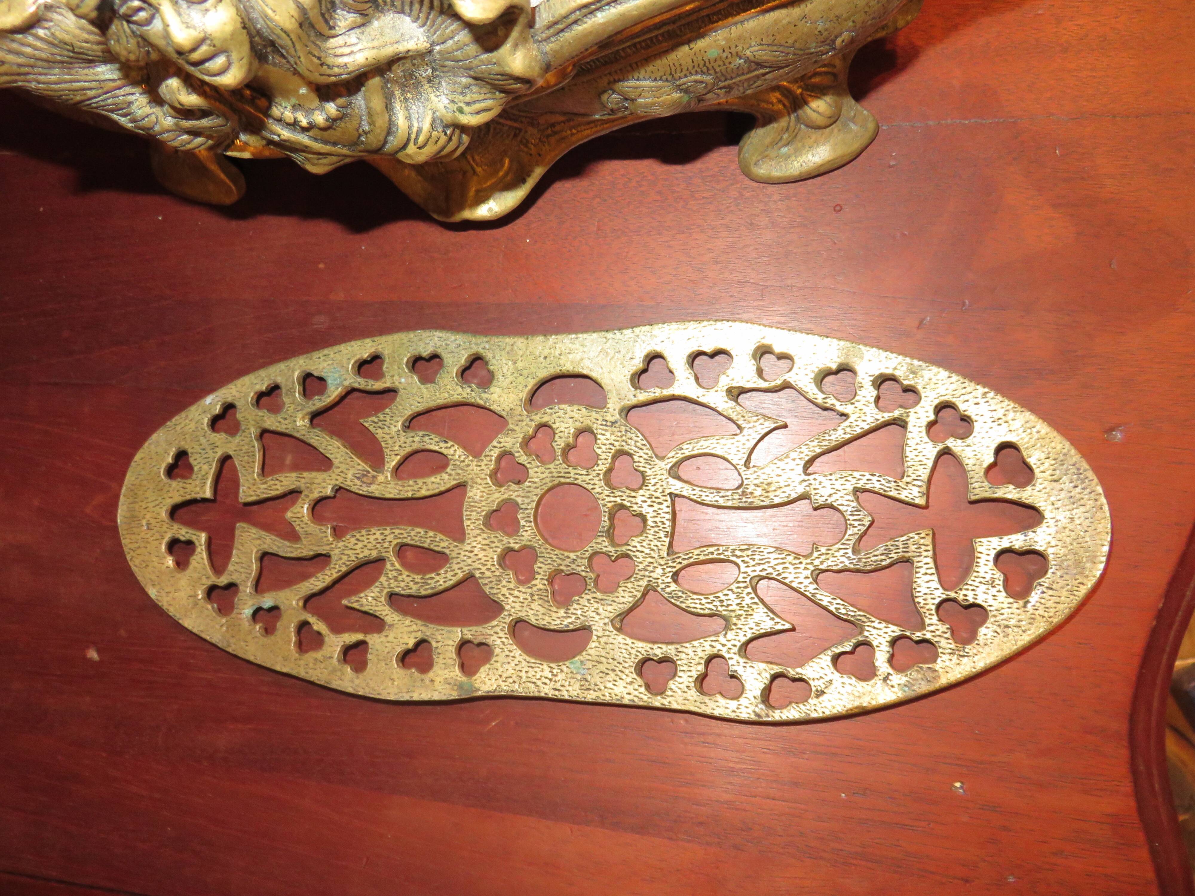 Gardener pinholders bronze and zinc style Mucha