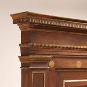 Antique walnut sideboard with shelf, Italy, 17th century