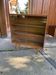 Mid-Century display cabinet in brown wood and glass, 1960s, 2 shelves.