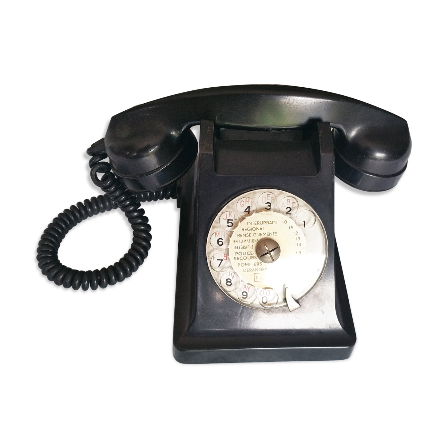Black retro bakelite telephone 40