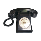 Téléphone retro  années 40 bakélite noir