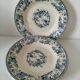 4 assiettes creuses Gien Bouquets de Roses terre de fer bleu de prusse