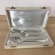 Ercuis silver metal, birth or baptism cutlery box