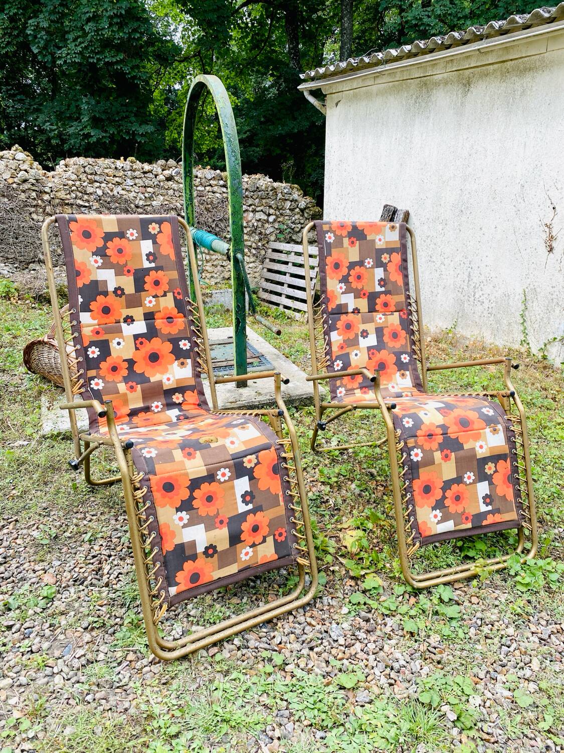 Pair of Lafuma Vintage recliner chairs