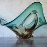 Coupe en verre ambré et vert