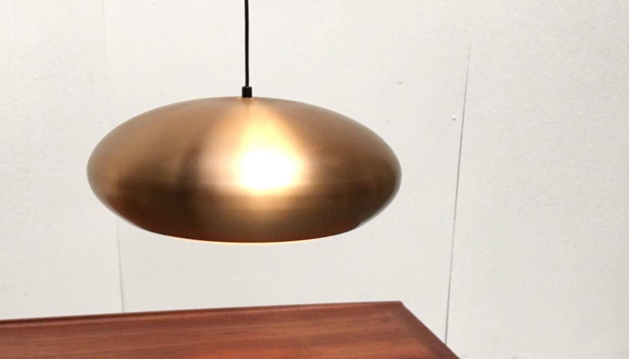 Large suspended copper lamp from mid-century Germany by Goldkant Leuchten.