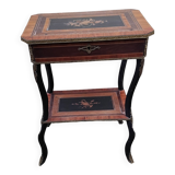 Travailleuse, coiffeuse en bois noirci et marqueterie, époque Napoléon III