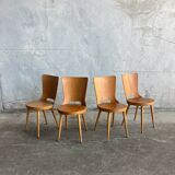 Set de 4 chaises bistrot Baumann, 1960