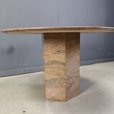 Vintage round granite dining table, 1970s