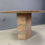 Table à manger ronde en granit vintage, années 1970