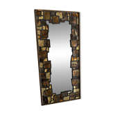 Miroir Brutaliste Design 70’s de Michèle Mahiet, 1976– émaux sur cuivr