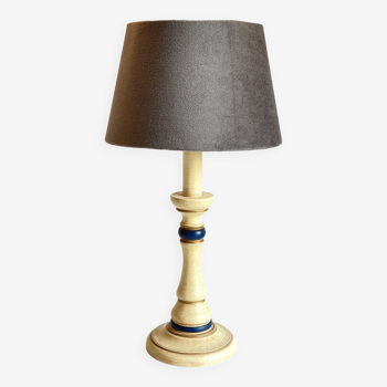 Lampe vintage en bois tourné