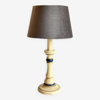 Vintage turned wooden lamp