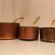 Lot of 3 copper pans No.10 and No.14