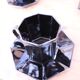 Set of 6 medium black coffee cups and saucers ARCOROC "Octime"