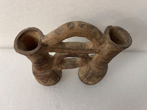 Pichet double terre cuite XVII e siècle ou avant,  Maroc