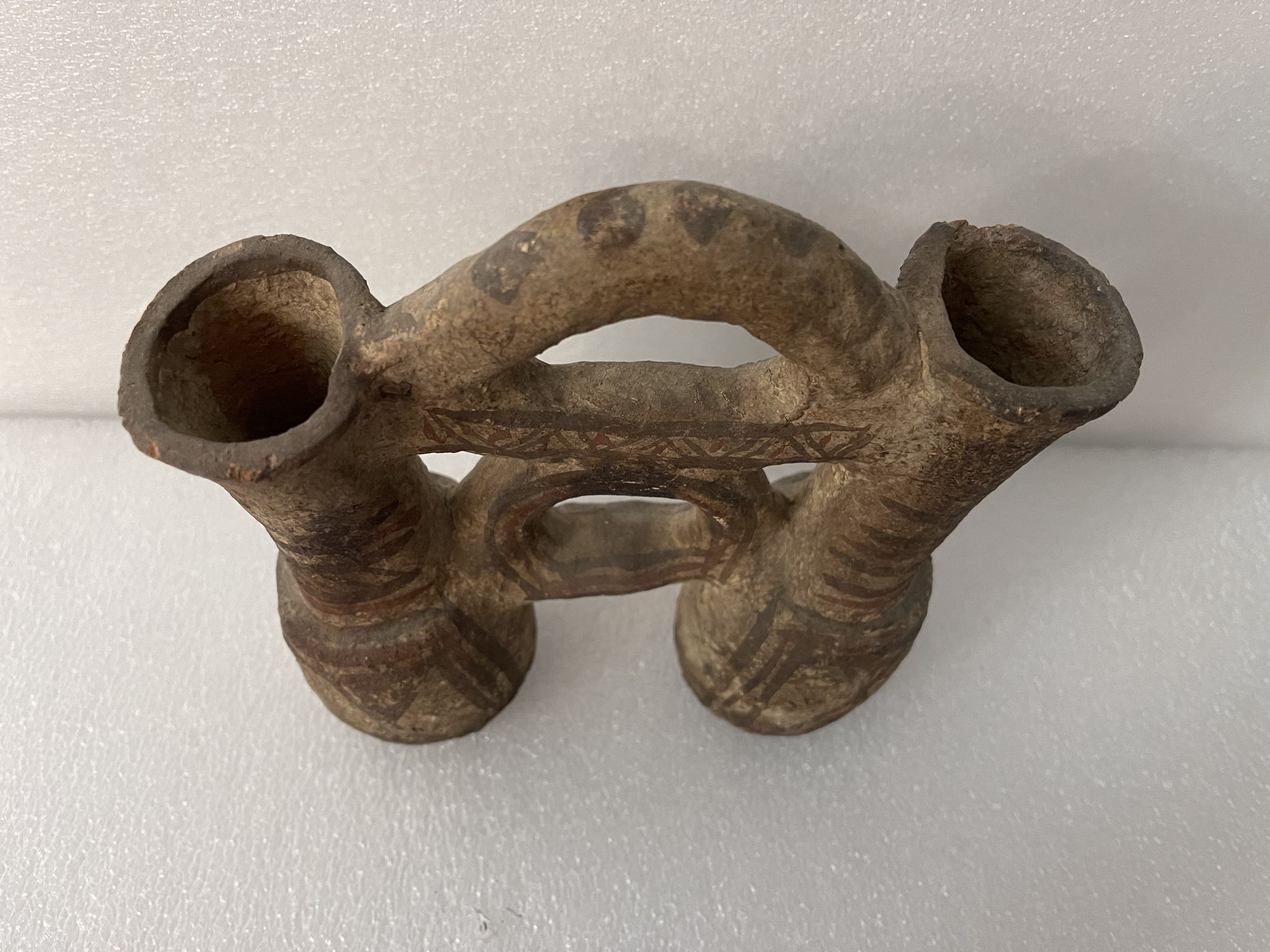 Pichet double terre cuite XVII e siècle ou avant,  Maroc