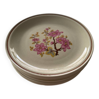 Gien dinner plates with cherry blossom decor