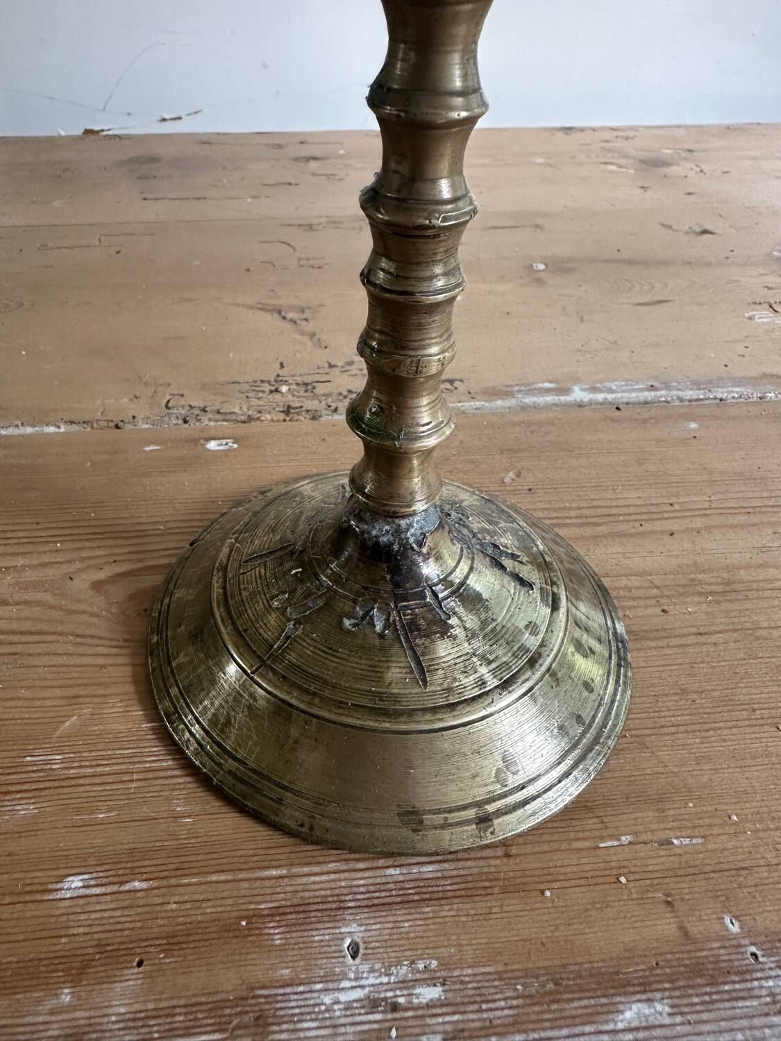 Five-branched brass candlestick