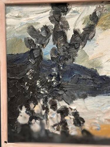 Swedish Oil on Panel “Abstract” by G. Hulten Signed Vintage & Framed 35×24cm