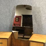 Hairdresser 1970s in teak and oak blond feet compass