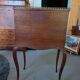Brown mahogany secretary desk with marquetry